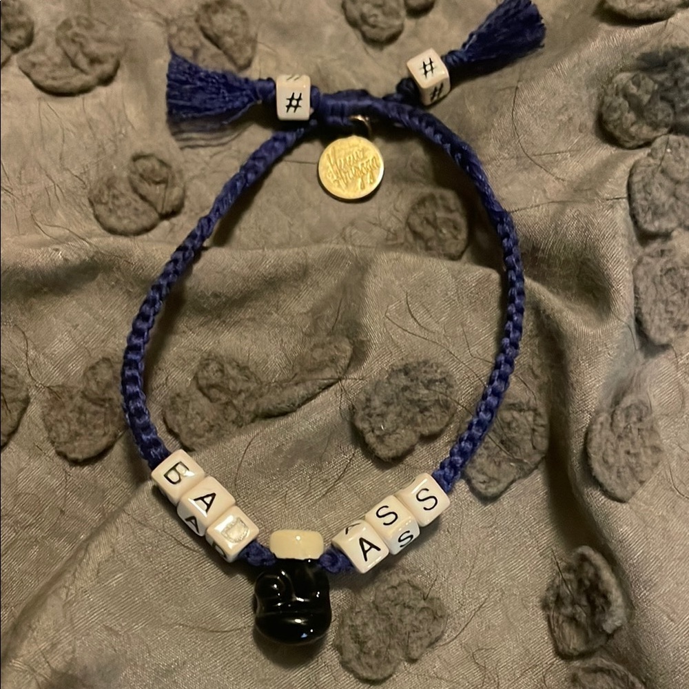Blue and Black Braided Bracelet with Beads